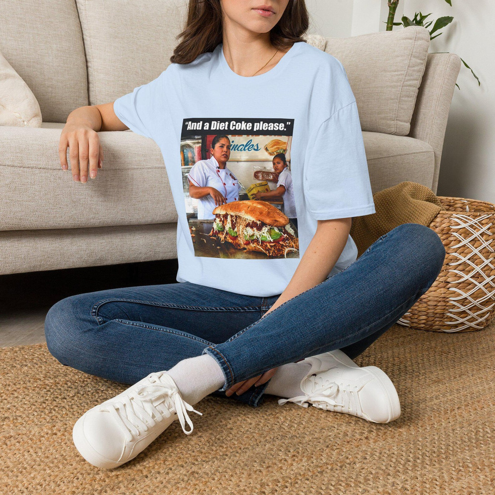 Street Food Scene T Shirt Light Blue